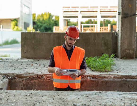 Image pour la page AEP VRD décrivant Un homme évaluant les risques de VRD